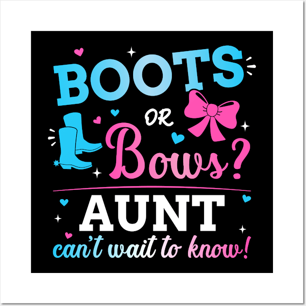 Gender reveal boots or bows aunt matching baby party Wall Art by Designzz